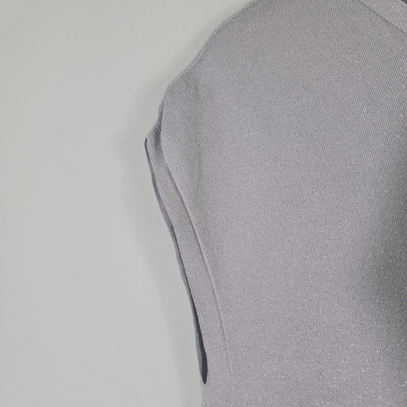 EILEEN FISHER Made in Italy Women Silk Cashmere Gray Metalic Tank Top Sz XS - Picture 4 of 11
